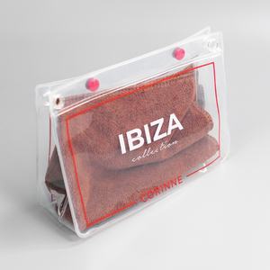 Customized <b>Travel</b> Eva Transparent Ziplock <b>Bag</b> <b>Folding</b> Portable Portable Pvc Cosmetic Storage <b>Bag</b> - Product Image 1