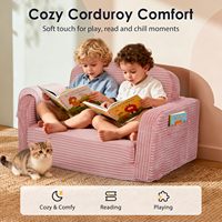 Komfortables Modernes Wohnzimmer Einzel-Sofa-Set für Kinder Extra Breites 2-in-1 Umwandelbares Kleinkind-Sofa Weicher Schaumstoff Cord