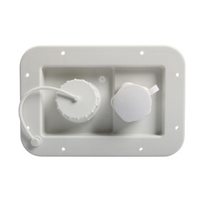 Entrada de agua para RV de doble uso, alimentación por gravedad, plástico negro, para caravanas y remolques de viaje. - Product Image 1