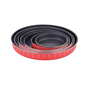 Juego de bandejas antiadherentes para horno, Set de 3 piezas de sartenes redondas antiadherentes de 22-26-30cm para hornear, para vino tinto - Product Image 2