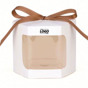 Hexagonal Gift <b>Boxes</b> with Display Windows, Premium Paper <b>Boxes</b> with Lids for Crafting, <b>Cakes</b>, Candy for <b>Wedding</b> Party - Product Image 3