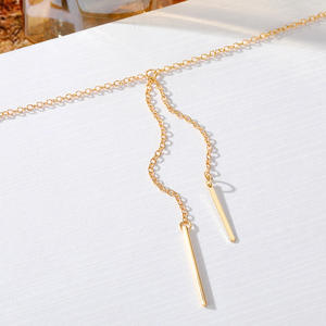 สร้อยคอโซ่ประดับพู่ยาวสำหรับผู้หญิงสร้อยคอชุบทองมินิมอลมินิมอล - Product Image 4