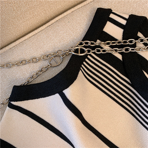 Nuova Canotta da Donna Primavera Estate 2026 a Righe Color Block in Maglia, Senza Maniche, da Indossare Sotto il Blazer, Stile Casual Y2K - Product Image 4