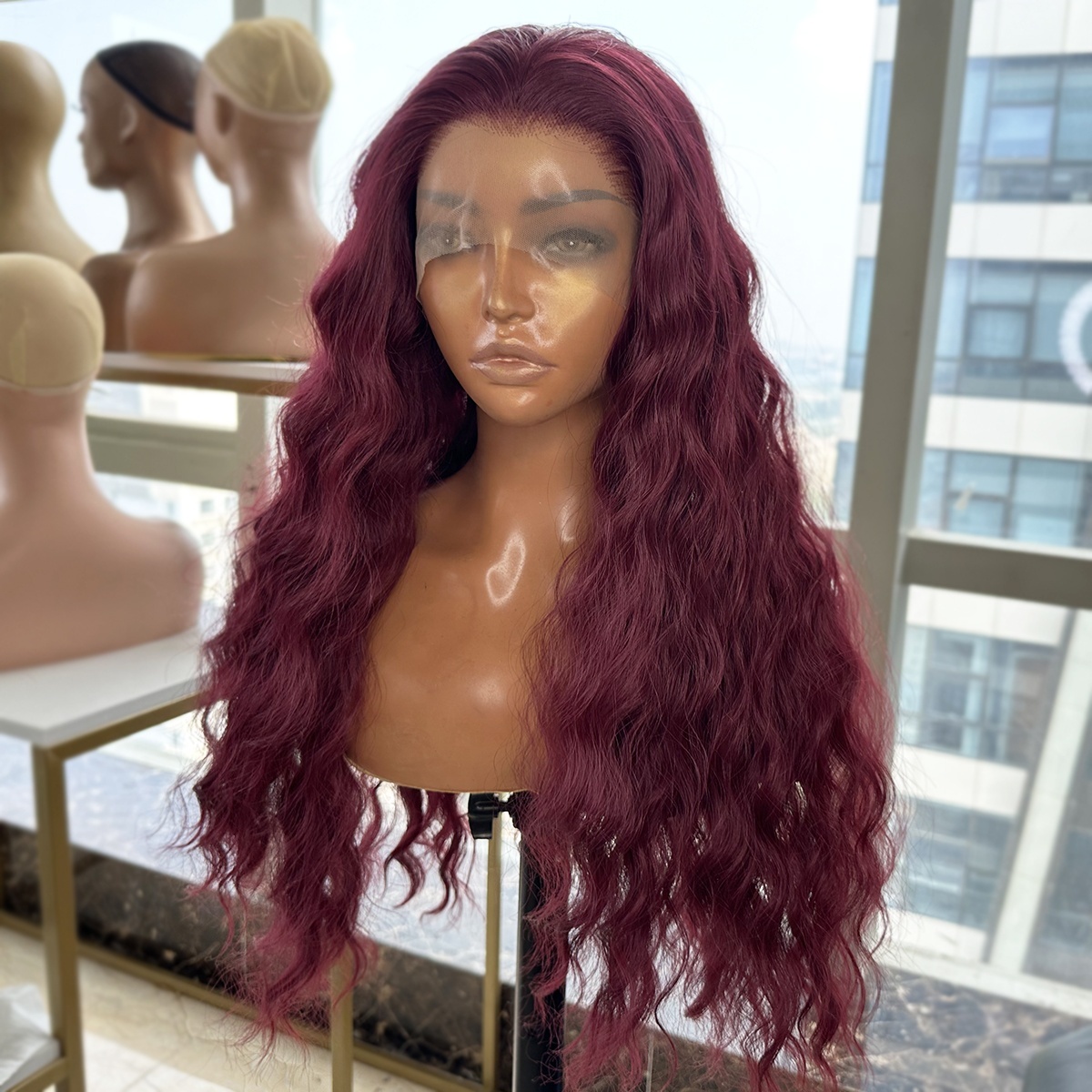 Wholesale Price Loose Wavy Red Color Wigs 24inch Futura 