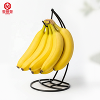 Supports à bananes et crochets à fruits en fil de fer noir pour comptoir de cuisine, avec installation facile et conception flexible
