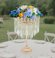 Support à fleurs en métal doré 40*70cm, support à fleurs rond pour table, décoration de mariage, centre de table