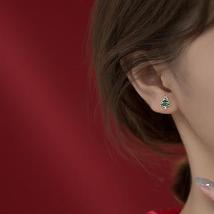 Joyería <span class=keywords><strong>de</strong></span> moda, pendientes <span class=keywords><strong>de</strong></span> Navidad <span class=keywords><strong>de</strong></span> Plata <span class=keywords><strong>de</strong></span> Ley 925, joyería <span class=keywords><strong>de</strong></span> Papá Noel, árbol, alce, <span class=keywords><strong>flor</strong></span> <span class=keywords><strong>de</strong></span> nieve, pendientes, regalo <span class=keywords><strong>de</strong></span> Festival <span class=keywords><strong>de</strong></span> Navidad - Product Image 4