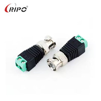 Adaptador de Conector BNC de 2 Pines RIPO para CCTV - Conector de Barril con Terminal de Tornillo Macho/Hembra, Accesorio de Vigilancia para Cámaras de Seguridad