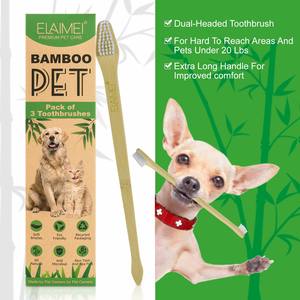 Escova de dentes para cachorro, escova de dentes dupla face com cerda macia, para cães e gatpersonalizados, de bambu natural, eco amigável - Product Image 5