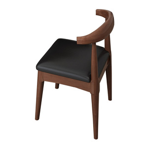 Chaises de salle à manger nordiques en bois massif, chaises de bureau minimalistes, chaises pour salles de conférence, chaises de salle à manger avec dossier, chaises en forme de corne - Product Image 1