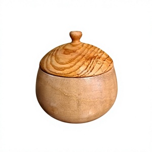 Classic Wooden <b>Storage</b> <b>Jar</b> <b>for</b> <b>Kitchen</b> Counter Organization Dry Food <b>Storage</b> Container Lid 250mL Capacity Eco-Friendly - Product Image 4