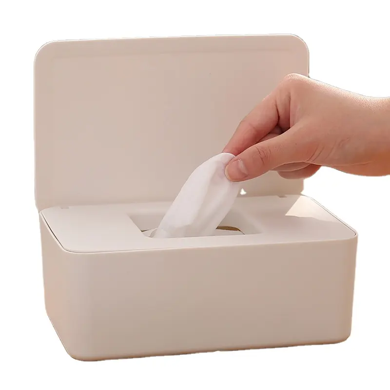 Caja de almacenamiento en húmedo con diseño personalizado, caja de almacenamiento de pañuelos con tapa a prueba de polvo para el hogar