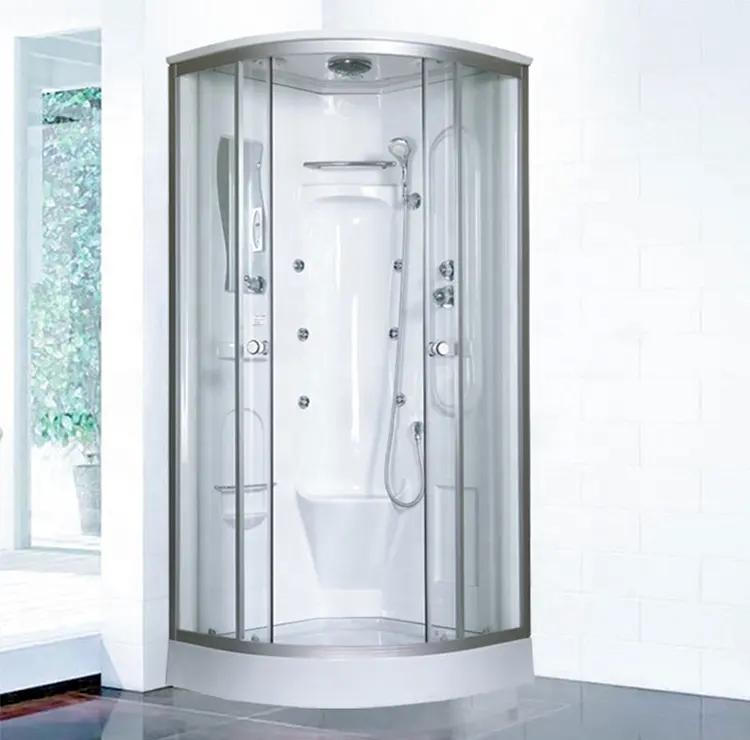 80x80x215cm 강화 유리 샤워 상자 투명 유리 샤워 룸 캐빈 ABS 백월 플라스틱 샤워 캐빈