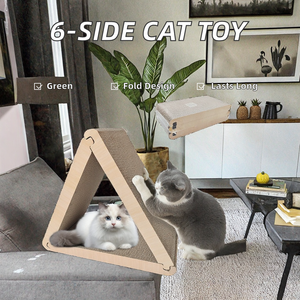 Bán Buôn Phong Cách Hiện Đại Có Thể Gập Lại Mèo Scratcher <span class=keywords><strong>6</strong></span> Bên Tam Giác Các Tông Sóng Giấy Sóng Mèo Cây <span class=keywords><strong>Scraper</strong></span> - Product Image 4