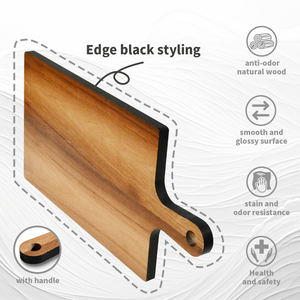 Planche à découper en bois personnalisée avec poignée Planche à charcuterie naturelle Ensemble de planche à fromage rectangulaire en bois d'acacia - Product Image 4