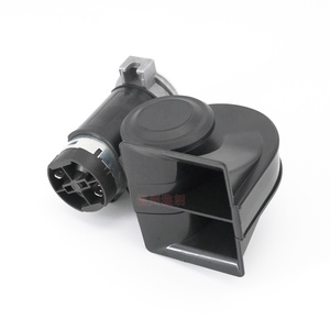 125dB không khí sừng Loud nhỏ gọn dual-tone điện không khí sừng xe máy 12V màu đen nhựa động cơ xe hơi âm thanh loa <span class=keywords><strong>tweeter</strong></span> KX-4007 - Product Image 5