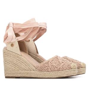 Sandales compensées Xti pour femme, couleur poudre, talon de 9 cm - Product Image 4