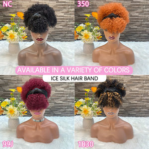 Afro Wave Pixie Cut Peluca rizada Natural Brasileño 150% Densidad COLORES naturales Peluca <span class=keywords><strong>de</strong></span> cabello humano hecha a máquina Banda para el cabello <span class=keywords><strong>de</strong></span> seda helada - Product Image 5