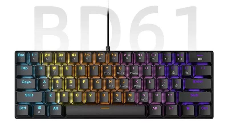 BD61-black-Rainbow light-61Keys