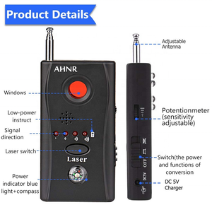 Detector de Cámaras RF Inalámbrico Profesional Oculto para Protección de Privacidad con Visor LED, Detector de Micrófonos Ocultos y Rastreadores GPS Anti-Espía - Product Image 4