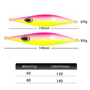 TOPLURE-Leurre rigide de haute qualité 60g 80g, couleur UV, en métal, avec plomb, pour la pêche à la turlutte lente, eau salée - Product Image 2