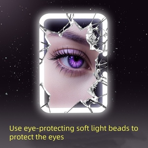 Custom <strong>Rectangular</strong> PU Leather 3-Color Dimmable LED Lighting &amp; Touch Control Vanity <strong>Mirror</strong> - Product Image 5