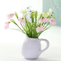 Fleur artificielle en soie 3 branches, fleur de clochettes, bouquet de mariée DIY, plantes artificielles pour mariage, bonsaïs, décoration de fête, événement, maison