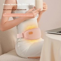 Ceinture de massage portable pour soulager les douleurs abdominales et lombaires avec vibration chauffante, rechargeable par USB, contrôle de la minuterie via application, pour femmes