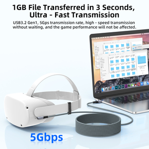 <span class=keywords><strong>VR</strong></span> Link USB C Cable de 90 grados 3M 5M USB Tipo C Cable para <span class=keywords><strong>Quest2</strong></span>/3 Pcio3/4 - Product Image 4