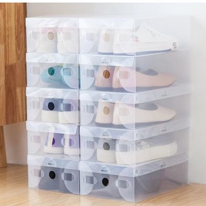 Boîte à chaussures en plastique transparent épaissi, style tiroir, boîte à chaussures pour dortoir, boîte de rangement pour chaussures, boîte organisatrice, vente en gros d'usine. - Product Image 1