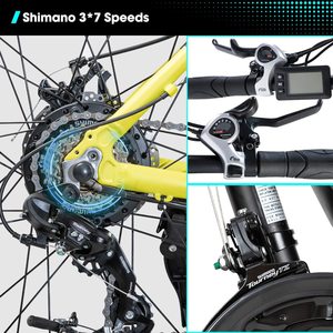 Vélo de montagne <span class=keywords><strong>électrique</strong></span> Rockshark <span class=keywords><strong>2022</strong></span>, nouveau modèle, 350W, livraison gratuite, batterie au lithium 10.4Ah, moteur à moyeu arrière, système de frein à disque - Product Image 5