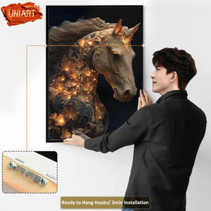 Décoration murale moderne représentant un <span class=keywords><strong>cheval</strong></span> équestre, <span class=keywords><strong>peinture</strong></span> sur toile brillante, floral blanc, <span class=keywords><strong>cheval</strong></span> blanc, affiche d'art, fleur de cristal, art mural baroque représentant un <span class=keywords><strong>cheval</strong></span> - Product Image 4