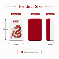 Tuiles de Mahjong chinoises traditionnelles américaines en acrylique rouge et blanc, motif Dragon Phénix Bagua, ensemble de jeu de Mahjong oriental personnalisé