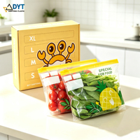 Sacs de congélation à glissière transparents refermables en plastique pour aliments congelés, viande, fruits et légumes