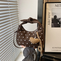 JMMS 6222 2026 Nouveau style tendance Sac à bandoulière à pois avec nœud Sac fourre-tout mignon avec pendentif Sac à main décontracté Sacs bandoulière