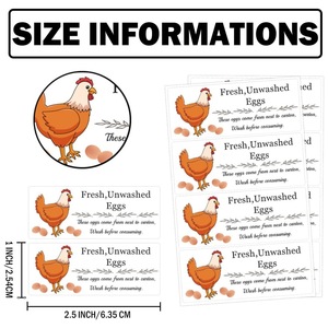 Fresh Unwashed Eggs <b>Labels</b> Rectangular Self Adhesive Paper Eco Friendly Food <b>Packaging</b> - Product Image 2