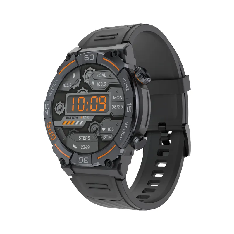 Nouvel appel GPS montre intelligente MG02, 1.39 pouces écran boussole baromètre altimètre BT appel sport suivi fréquence cardiaque oxygène sanguin