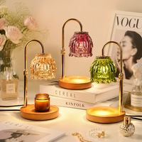 Chauffe-bougie électrique avec minuterie, fonction aromathérapie, hauteur de lumière réglable, lumière nocturne à intensité variable, design luxueux