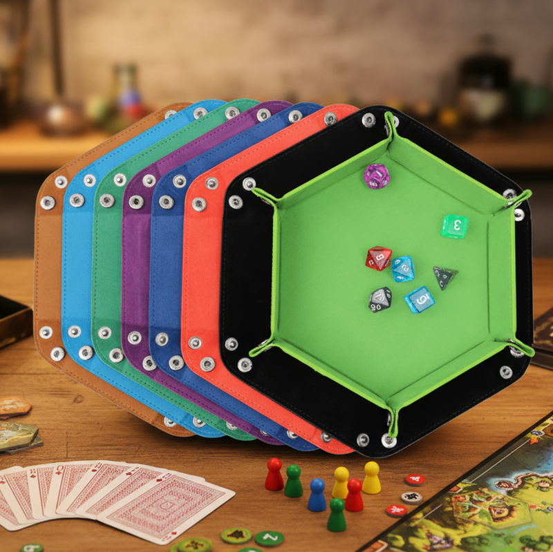 Velvet Leather Foldable Dice Tray DND