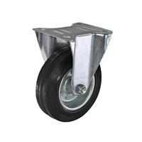 Roue de chariot industrielle rigide en caoutchouc de 4 pouces, capacité de charge de 70 kg, bande de roulement en caoutchouc de 27 mm de large, roue fixe pour chariot, équipement