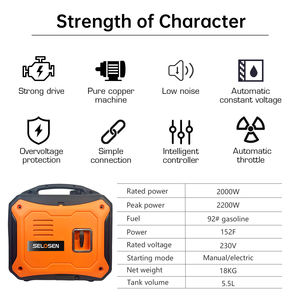 Generator Bensin 2kW Silent 152F 98CC 3.5kva Generator Bensin Silent 2 Kva Generator Bensin Silent Inverter Stromerzeuger - Product Image 3