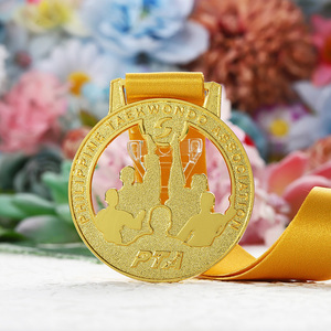 Haute qualité moulage sous pression Taekwondo Tae Kwon Do Sport médaille <span class=keywords><strong>en</strong></span> alliage de zinc métal 3D Logo 3 couleurs médailles creuses à personnaliser - Product Image 5