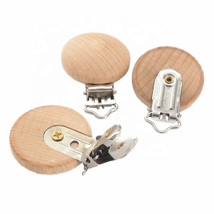 Meilleur prix Nature hêtre bois peluche Fix bébé sucette anneau de dentition 30mm attache-sucette en bois - Product Image 3