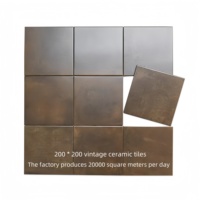 Carreaux de style rétro français brun antique modernes, petits carreaux carrés antidérapants pour salle de bain, toilette, mur, style ancien
