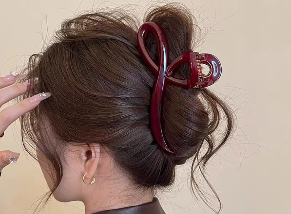 14 fermagli per capelli con nastro rosso - 13 cm