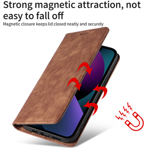 <span class=keywords><strong>Funda</strong></span> de teléfono con Tapa de cuero magnético para <span class=keywords><strong>iPhone</strong></span> 17 Air 16 Pro Max 15 16E, ranuras para tarjetas de lujo, <span class=keywords><strong>funda</strong></span> protectora plegable para libros y móvil - Product Image 4