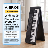 AIERKE ARK-150 Teclado de música digital de 61 teclas con pantalla LED Instrumento musical para todas las edades