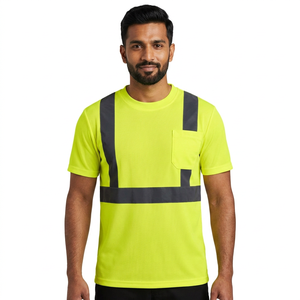 Camiseta de Seguridad Reflectante de Alta Visibilidad, Transpirable, Personalizada, de Poliéster/Algodón, Unisex, para Trabajo de Construcción, Resistente al Calor, de Clush Industries - Product Image 1