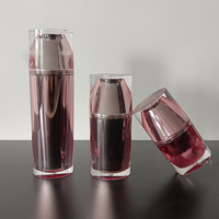 Bouteille d'émulsion acrylique de luxe 15g 30g 50g 30ml 50ml 100ml Série rose Conteneurs d'emballage cosmétiques vides