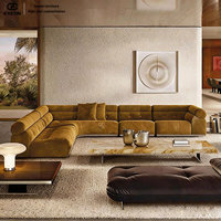 Nouvel ensemble de canapés de luxe en velours au design italien haut de gamme 2026 pour salon de villa – Collection créative